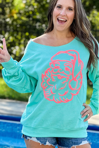 Santa Face Puff Sweatshirt