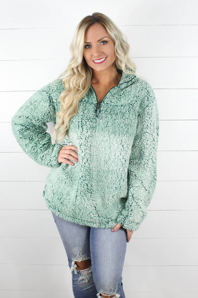 Quarter Zip Sherpa Pullover - Glittering Boutique