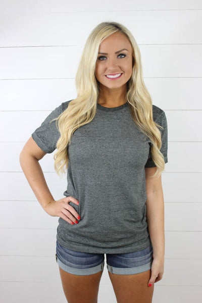 Short Sleeve Acid Wash Burnout Tee - Glittering Boutique