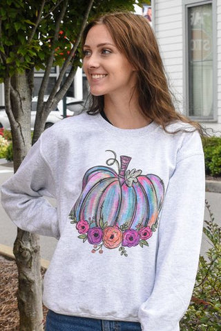 Watercolor Pumpkin Sweatshirt - Glittering Boutique