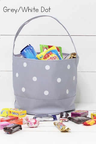 Grey/White Dot Halloween Totes - Glittering Boutique