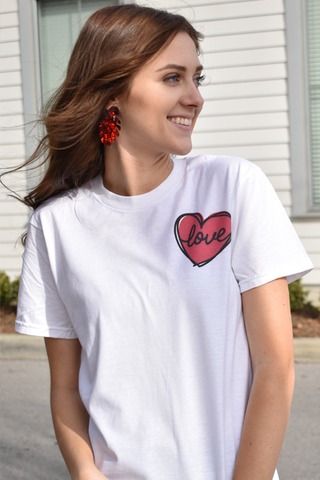 Love Heart Pocket Tee - PLUS SIZE