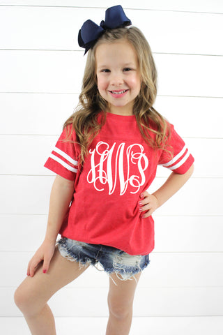 Personalized Varsity Tee - Glittering Boutique