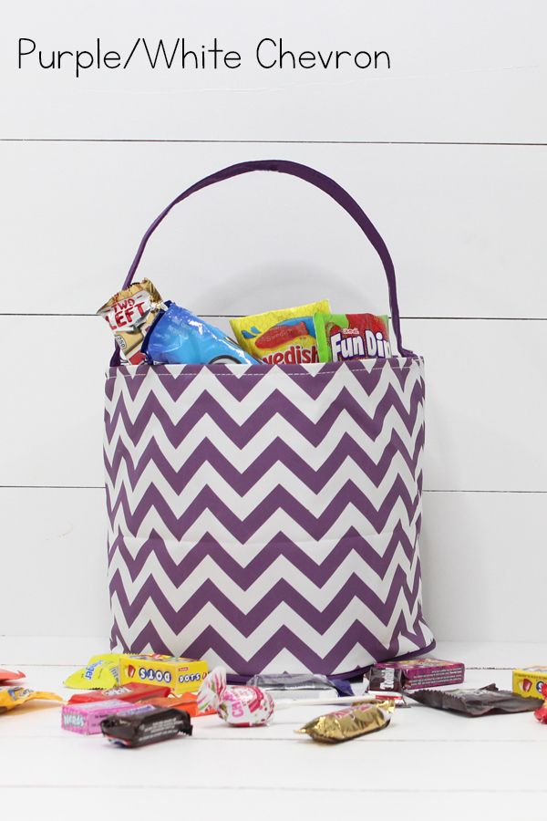 Purple/White Chevron Halloween Totes - Glittering Boutique