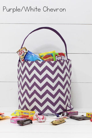 Purple/White Chevron Halloween Totes - Glittering Boutique