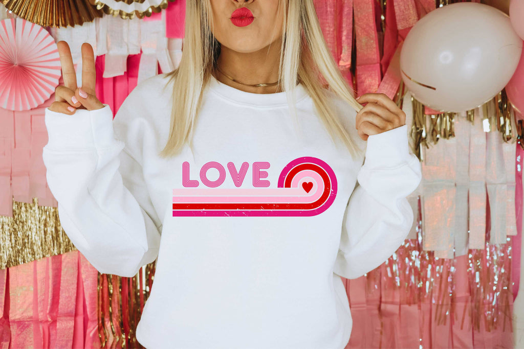 Love Retro Rainbow Sweatshirt