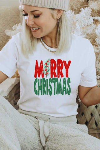 Merry Christmas Tree Branch Unisex Graphic Tee