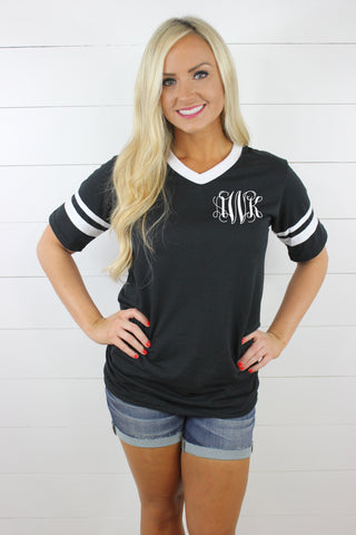 Personalized Varsity Tee - Glittering Boutique